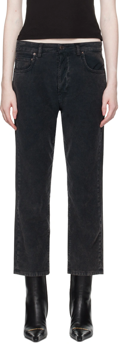 6397 Black Washed Trousers In Washed Grey