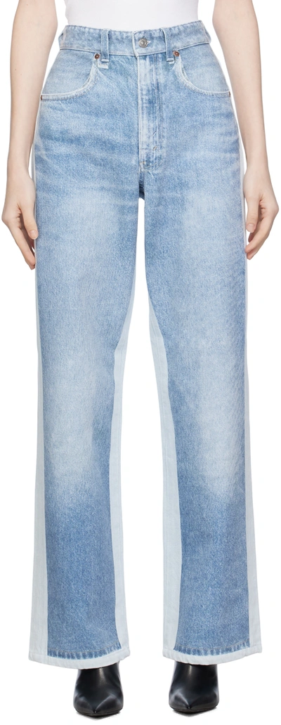 Victoria Beckham Straight Jeans In Trompe L'oiel/light