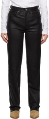 Rag & Bone Harlow Paneled Leather Straight-leg Pants In Black