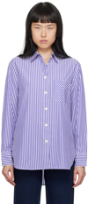 Rag & Bone Icons Maxine Striped Cotton-poplin Shirt In Blustripe