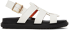 Marni Fussbett Gladiator Leather Sandals In 00w03 Stone White