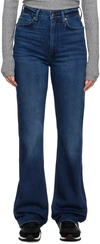Rag & Bone Navy Wide-leg Jeans In Eden