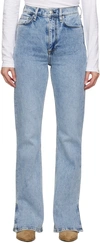 RAG & BONE BLUE WIDE-LEG JEANS