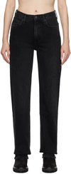 Rag & Bone High-waisted Slim Fit Jeans In Worn Black