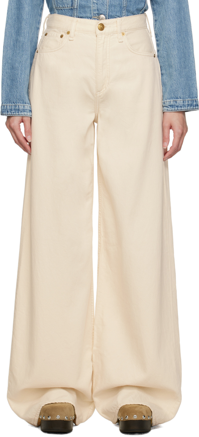 Rag & Bone Beige Sofie Jeans In Ecru