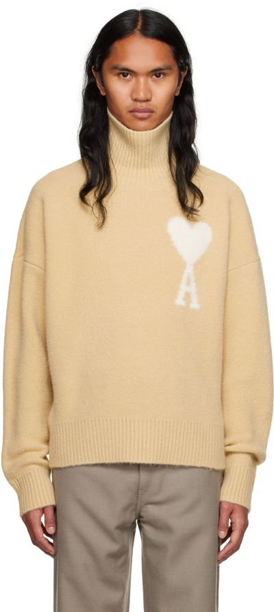 Ami Alexandre Mattiussi Yellow Ami De Cœur Cloud Turtleneck In Vanillacrm/ivory/719