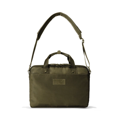 Dagne Dover Oslo Slim Laptop Bag In Dark Moss In Brown