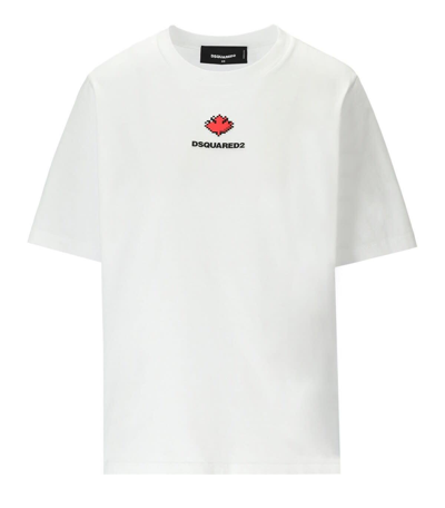 Dsquared2 Easy Fit White T-shirt In Bianco
