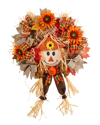 Nearly Natural 30in Scarecrow Fall Artificial Autumn Wreath With Sunflower In Orange