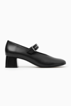 COS BLOCK-HEEL LEATHER MARY-JANE PUMPS