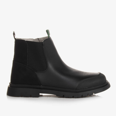 Mayoral Teen Boys Black Leather Chelsea Boots