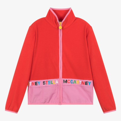 Stella Mccartney Kids Teen Girls Red & Pink Fleece Zip-up Top