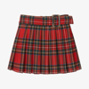 DOLCE & GABBANA GIRLS RED WOOL TARTAN SKIRT