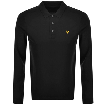 Lyle & Scott Lyle And Scott Long Sleeved Polo T Shirt Black In 626 White