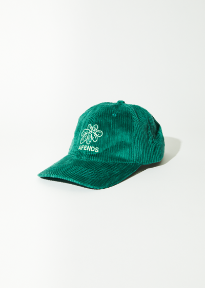 Afends Corduroy Six Panel Cap In Green