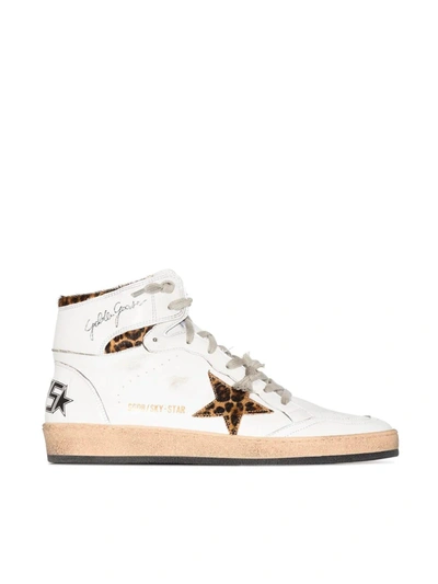 Golden Goose Sky Star Nappa Upper With Serigraph Leo Horsy Star And Ankle In Ink