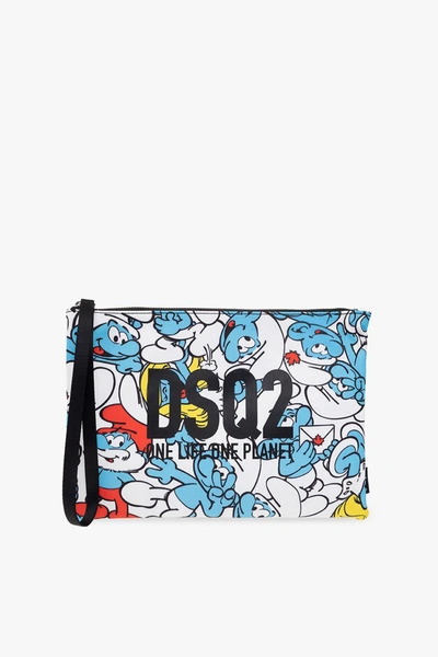 Dsquared2 Smurfs Crowd Zip Wallet In Multicolor