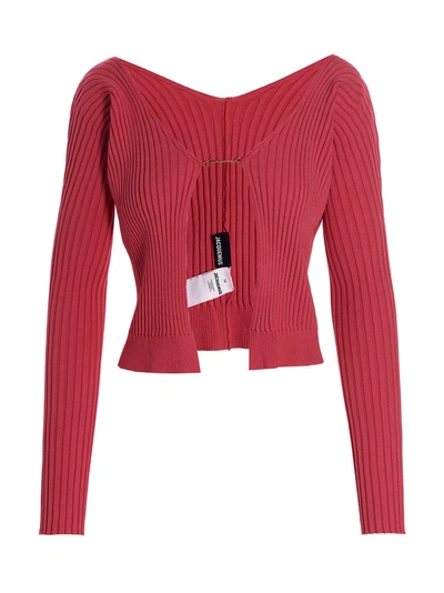 Jacquemus Cardigan Le Maille Pralu In Fuchsia