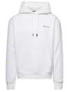 Jacquemus Felpa Con Cappuccio E Logo Ricamato In White