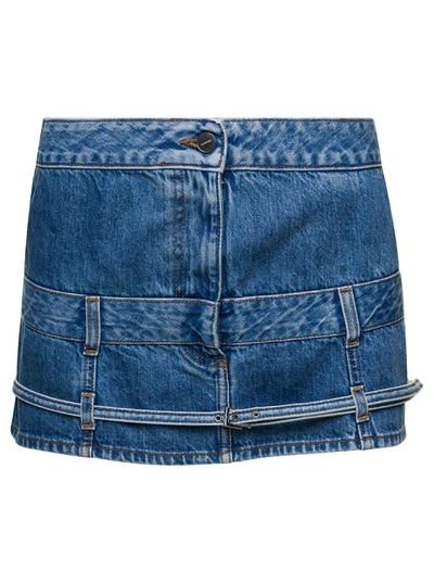 Jacquemus La Mini De Nimes Criollo Denim Skirt In Blu Denim