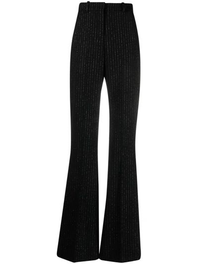 Balmain Black Lurex Striped Flare Trousers