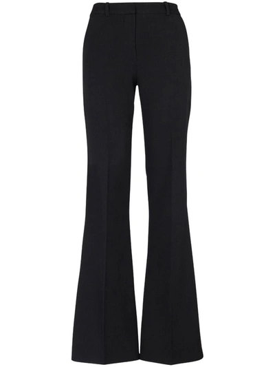 Balmain High-waist Flared Plain Trousers In Black