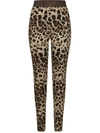 Dolce & Gabbana High-waist Elastic Waist Leggings In Jacquard