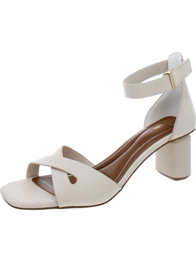 Sarto Franco Sarto Lusso Womens Leather Ankle Strap Heels In White