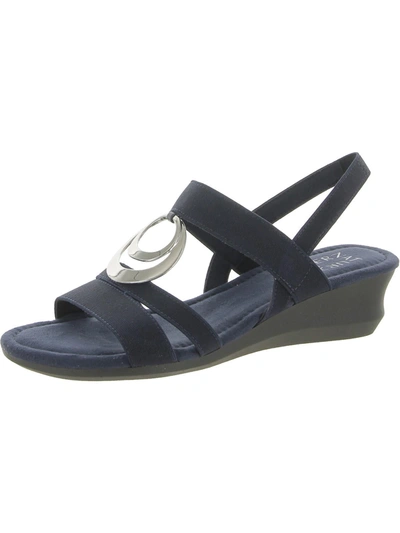 Naturalizer Galaxy Pat Womens Embellished Summer Wedge Sandals In Blue