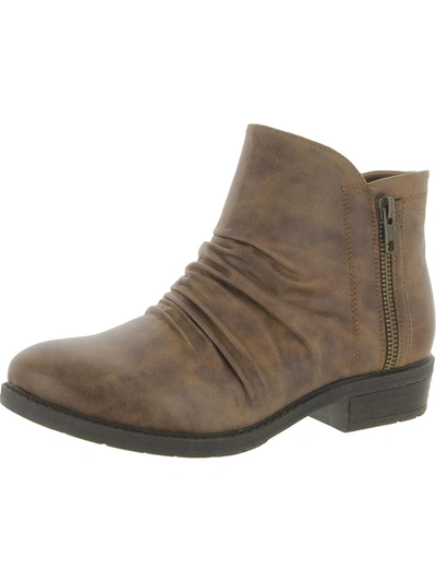 Naturalizer Yippee Womens Faux Leather Slouchy Ankle Boots In Brown