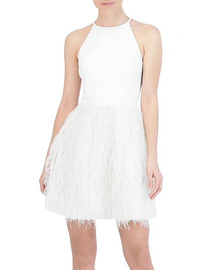 Bcbgmaxazria Womens Halter Mini Cocktail And Party Dress In White