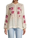 JOHNNY WAS ROSALIA BLOUSE TOP IN SHELL
