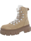 DKNY CIARA WOMENS SUEDE LUG SOLE COMBAT & LACE-UP BOOTS