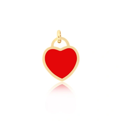 The Lovery Coral Heart Padlock Charm In Pink