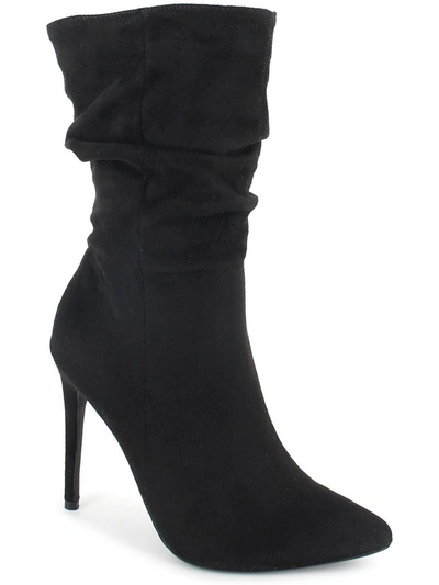 Xoxo Genevie Womens Pull On Pointed Toe Booties In Black
