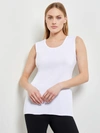 Misook Scoop-neck Knit Layering Tank In White