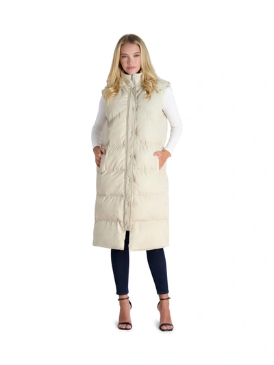 Avec Les Filles Womens Faux Leather Longline Vest In Multi