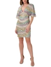 AIDAN MATTOX WOMENS SEQUINED CUT-OUT COCKTAIL AND PARTY DRESS