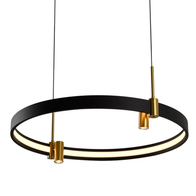 Vonn Lighting Tania Vmc33223bl 23" Pendant Light Height Adjustable Integrated Led Black Chandelier With 2 Adjustab