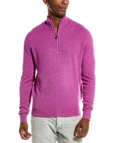 Kier + J 1/4-zip Cashmere Sweater In Pink