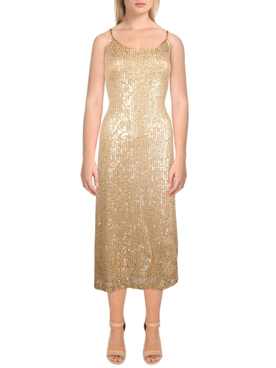 Bcbgeneration Womens Sequin Long Cocktail And Party Dress In White