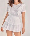 Loveshackfancy Natasha Ruffle Lace-trim Mini Dress In White