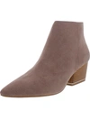 ALFANI ARMENA WOMENS FAUX SUEDE POINTED TOE ANKLE BOOTS