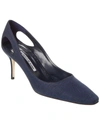 Manolo Blahnik Toplaca 70 Linen Pump In Blue