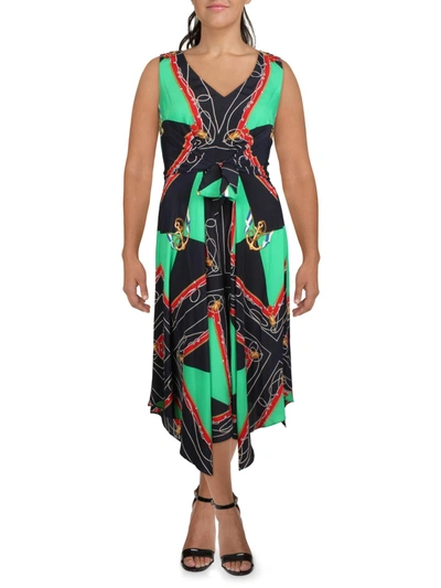 Lauren Ralph Lauren Womens Printed Sleeveless Midi Dress In Multi