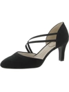 Lifestride Grace Womens Faux Suede Strappy D'orsay Heels In Black