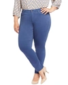 Nydj Plus Sheri Slim Womens Mid-rise Stretch Straight Leg Jeans In Blue