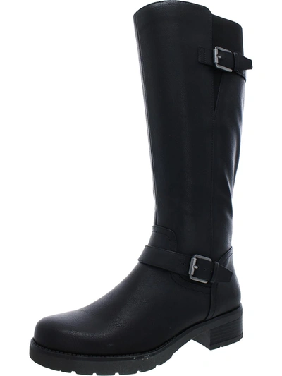 Soul Naturalizer Womens Faux Leather Tall Knee-high Boots In Black