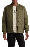 14th & Union Quilted Bomber Jacket In Olive Night