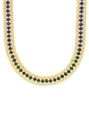 OLIVIA WELLES CRYSTAL ROW CHAIN NECKLACE
